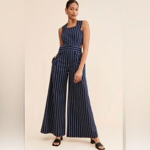 Anthropologie Maeve Navy Jumpsuit